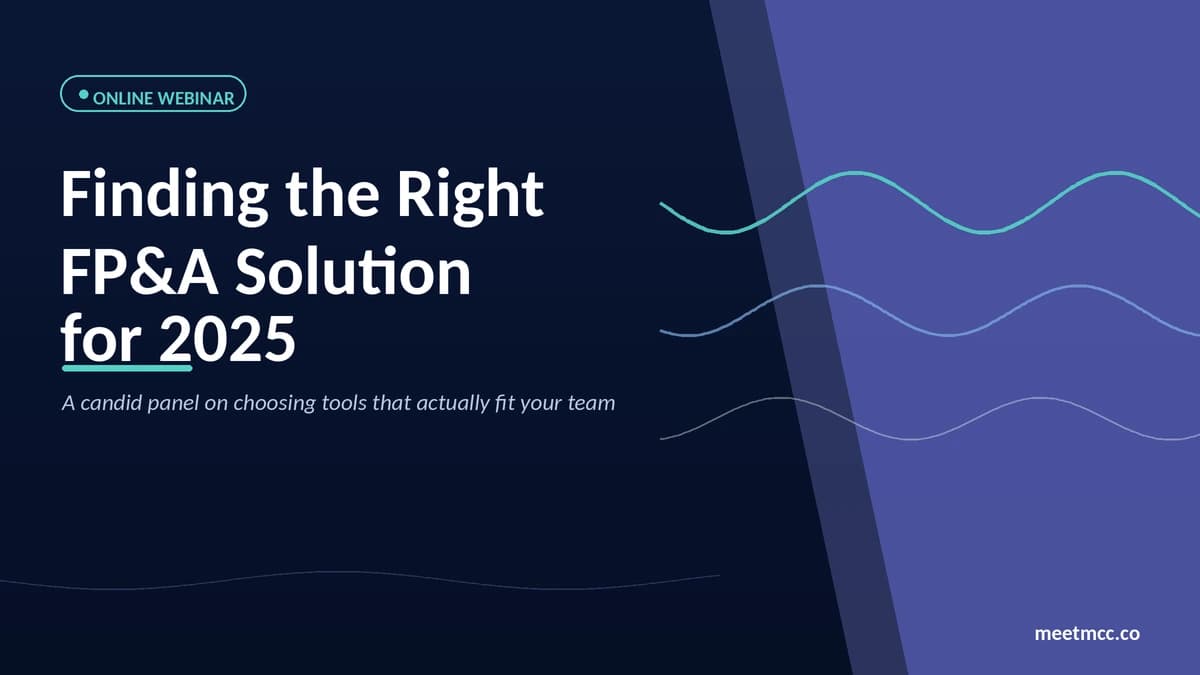Event graphic for the webinar Finding the Right FP&A Solution for 2025